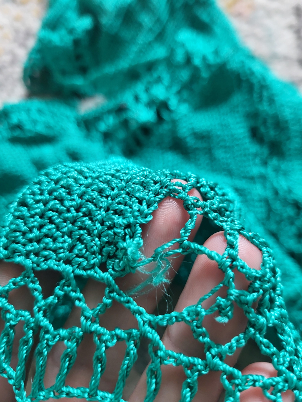 Vintage Lovers + Friends Teal Crochet Knit Scoop Neck Top - Picture 5 of 5
